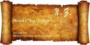 Nováky Zobor névjegykártya